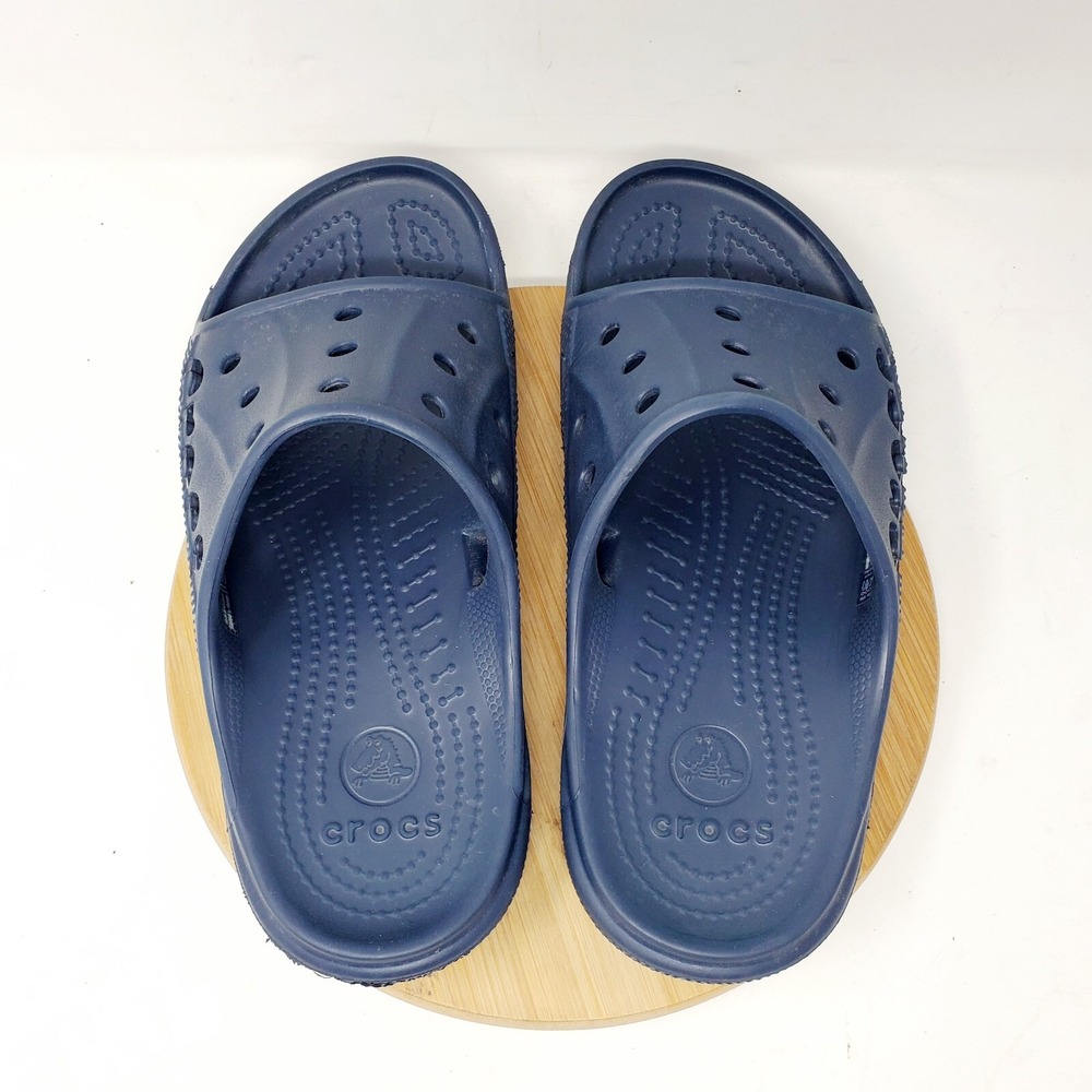 Crocs Baya‎ Slide Sandals Womens 9 Blue Slip On Shoes Pool Beach - Picture 8 of 12